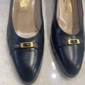 Salvatore Ferragamo navy shoes 8AAAA